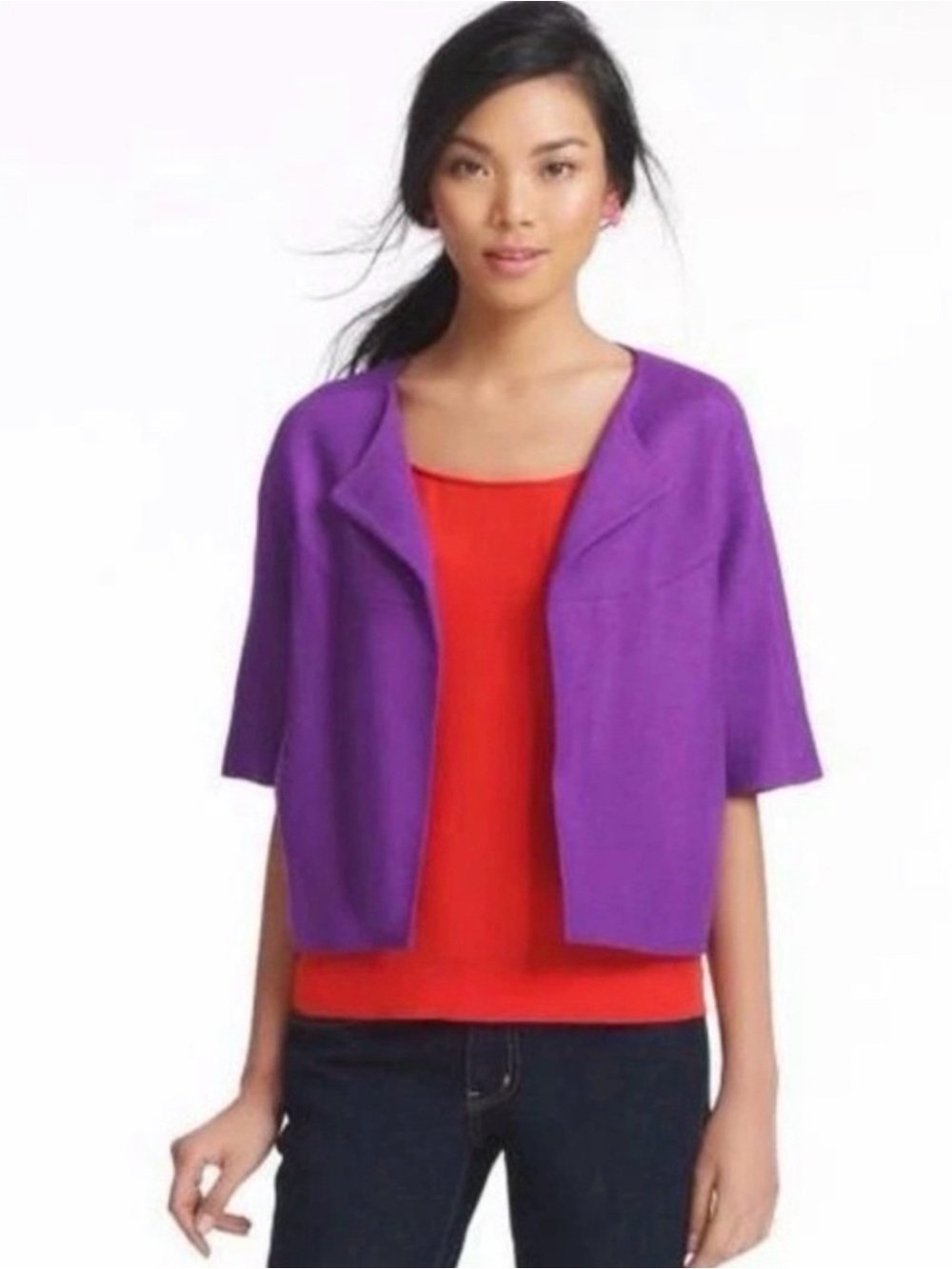 kate spade Purple Cropped Blazer